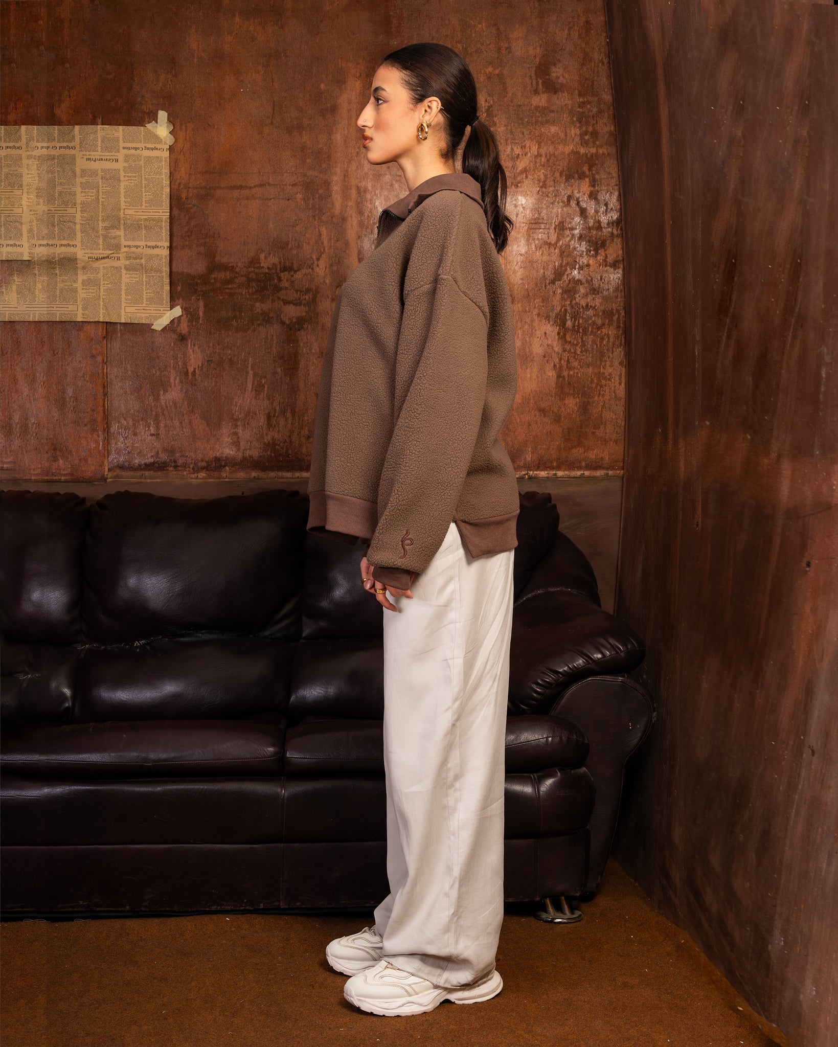 Cocoa Teddy Zip Hoodie