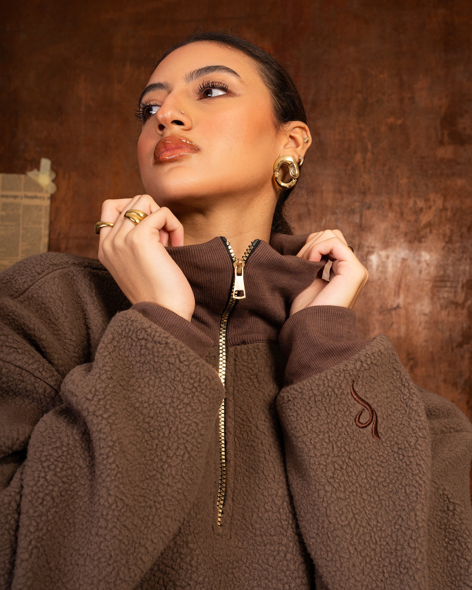 Cocoa Teddy Zip Hoodie