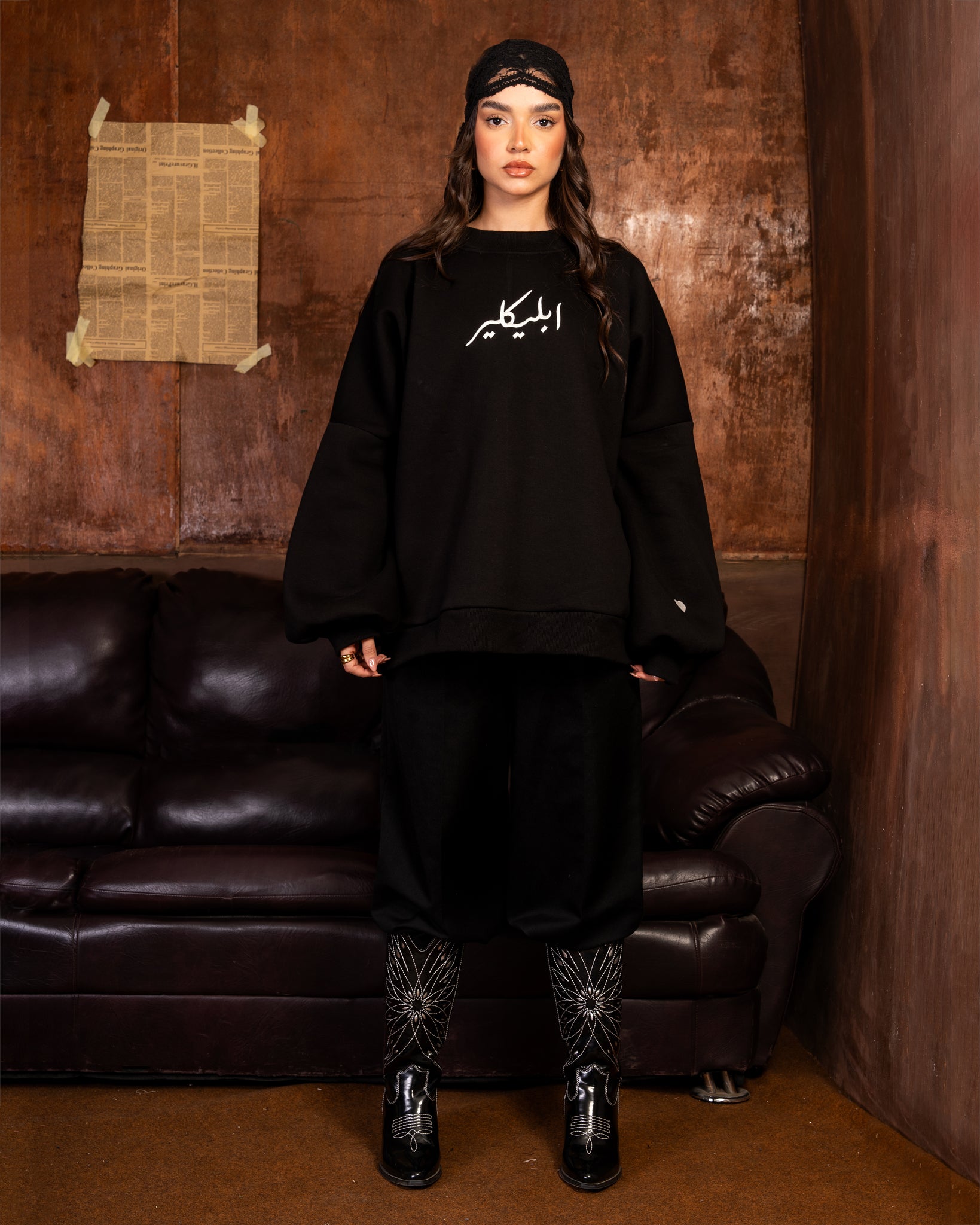 Noir Embellish Crew neck