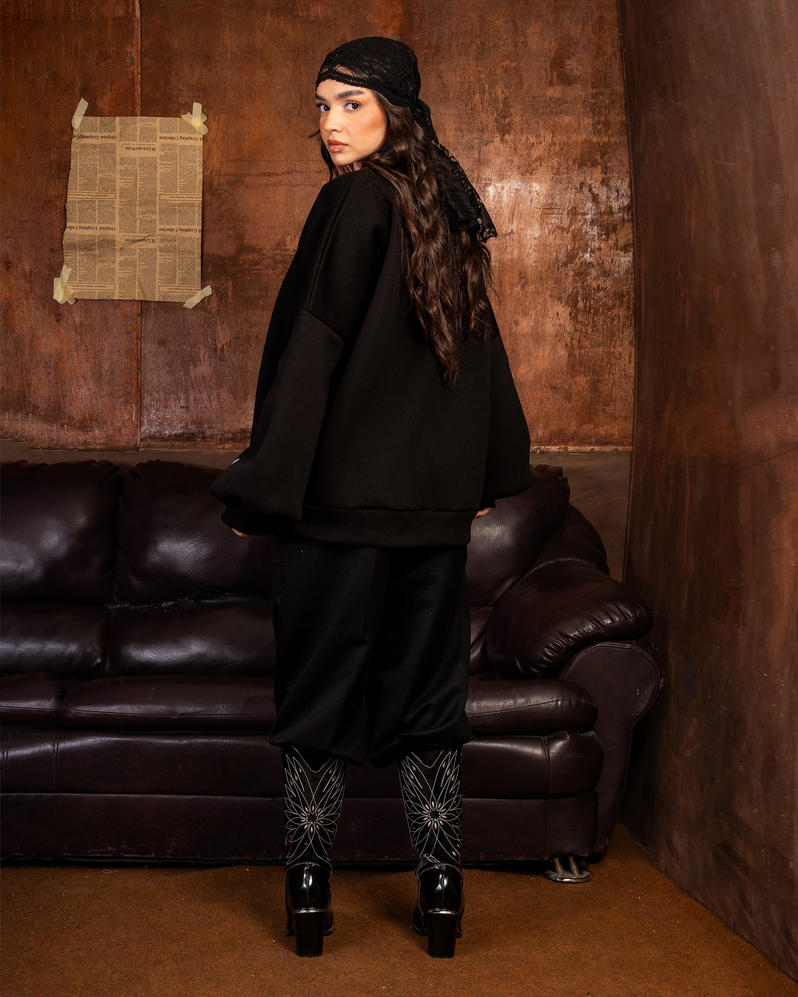 Noir Embellish Crew neck