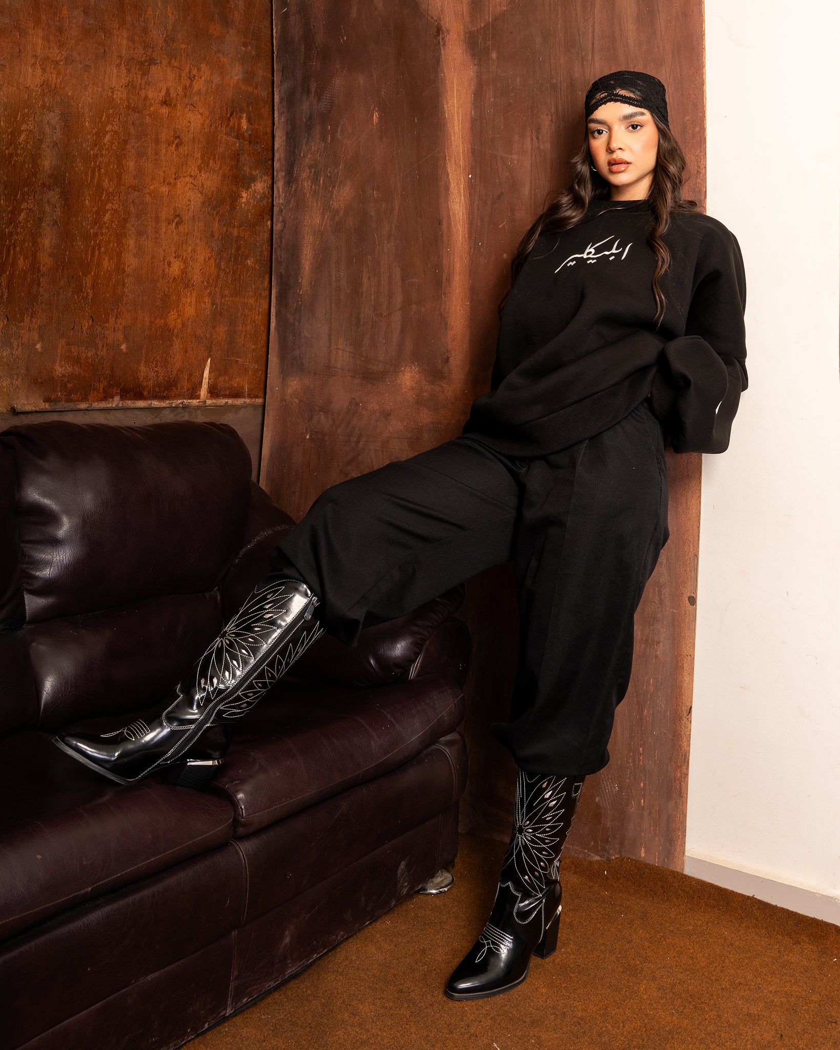 Noir Embellish Crew neck