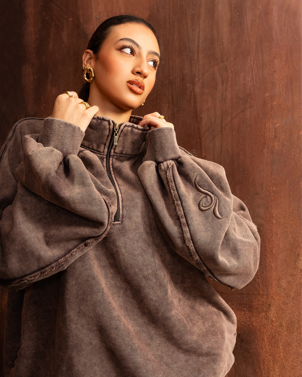 Zip Cedar Wash Hoodie