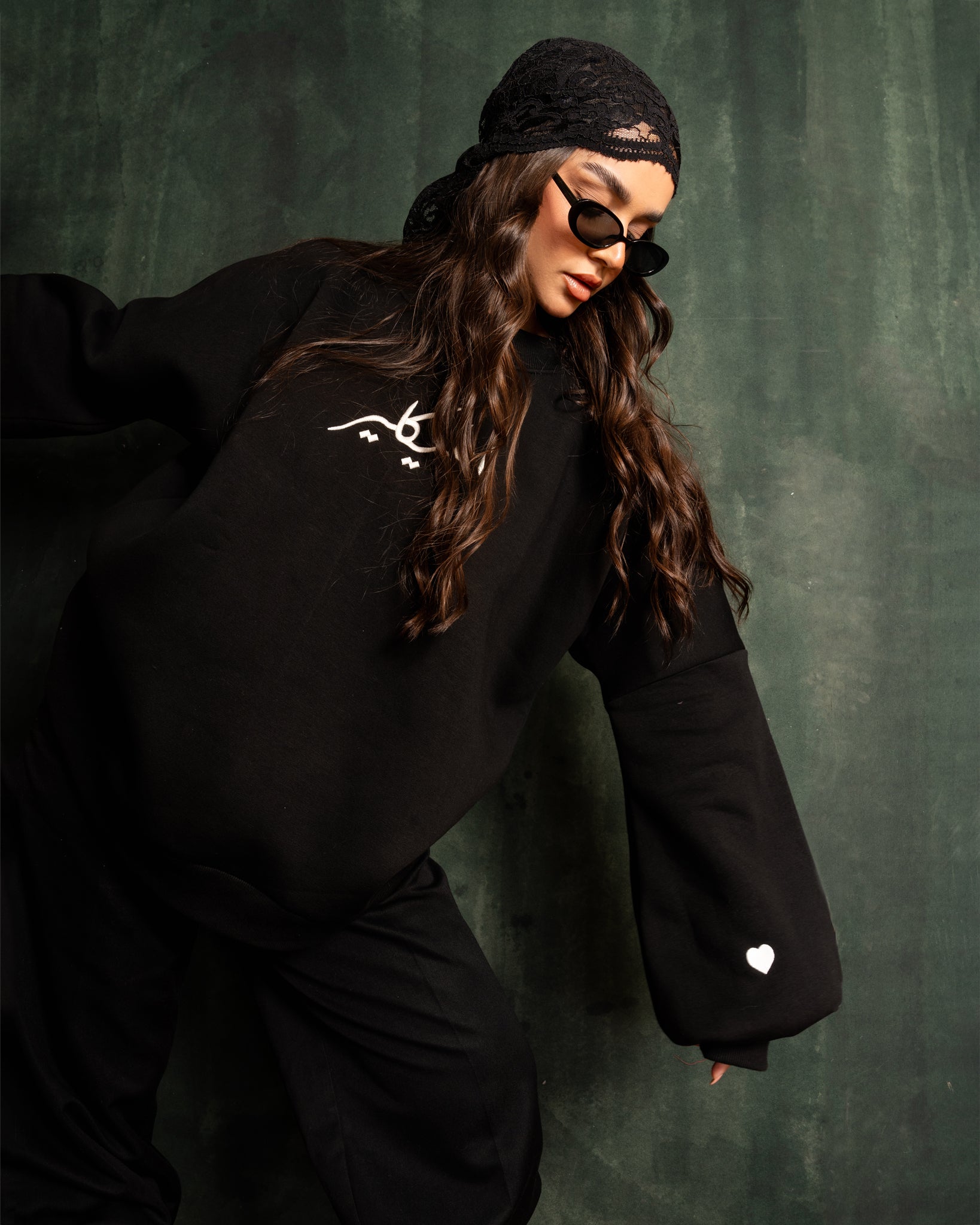 Noir Embellish Crew neck