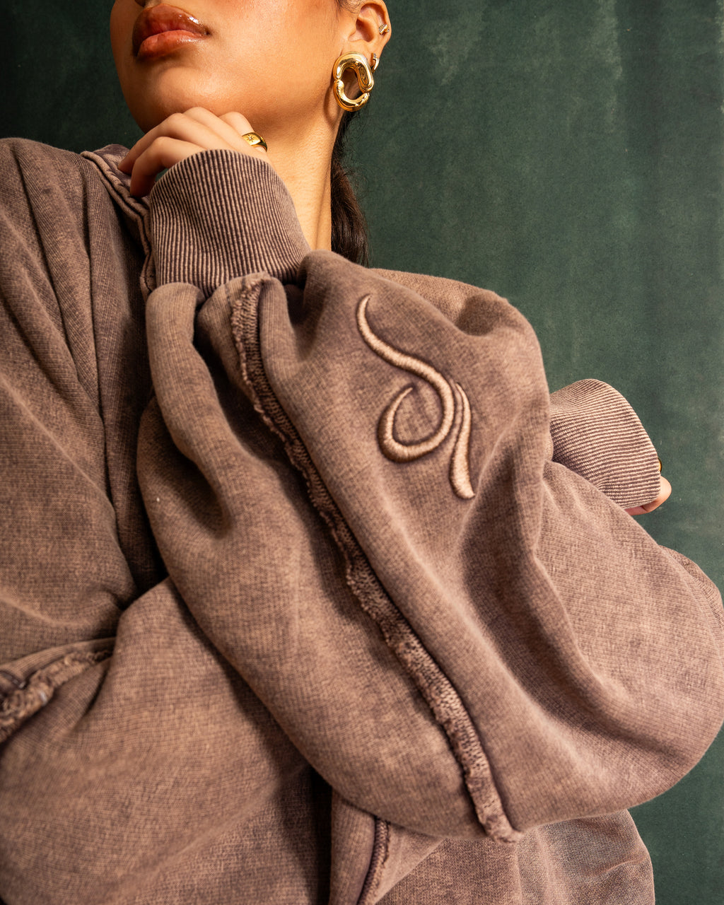 Zip Cedar Wash Hoodie