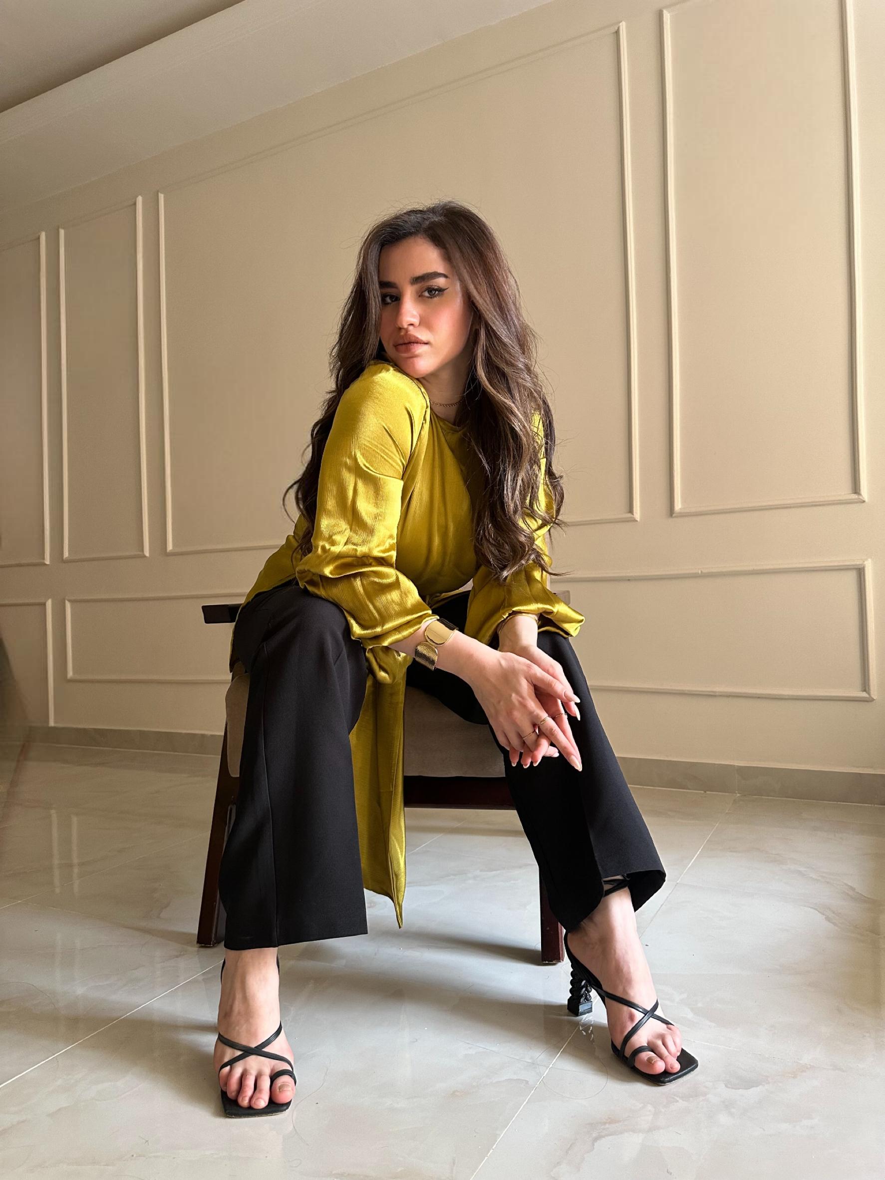 yellow blouse