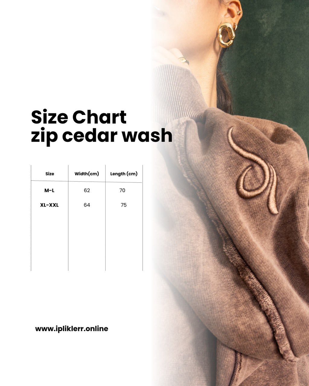 Zip Cedar Wash Hoodie