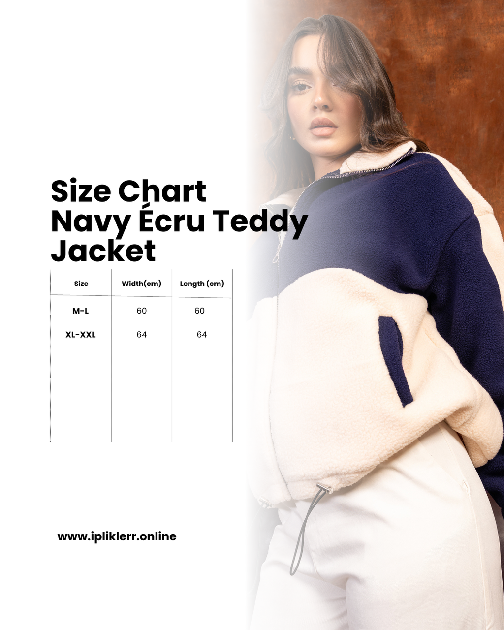 Navy Écru Teddy Jacket